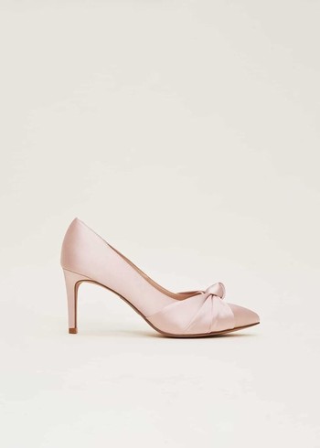 Phase Eight Satin Knot Front Court Heels Rose USA | 7596438-IK